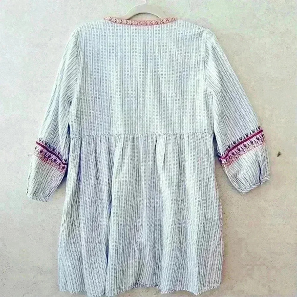 ZARA L TRF COLLECTION BOHO PEASANT MULTICOLORED  EMBROIDERED OVERSIZED BLOUSE - Picture 10 of 10